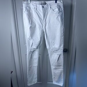 Hudson Jeans Size 36 Distressed Optic White Denim Jeans EUC